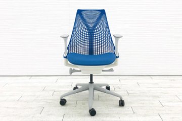 ハーマンミラー セイルチェア 中古 【前傾チルト無】 SAYL Chairs デザインチェア 中古オフィス家具 固定肘 ブルー画像