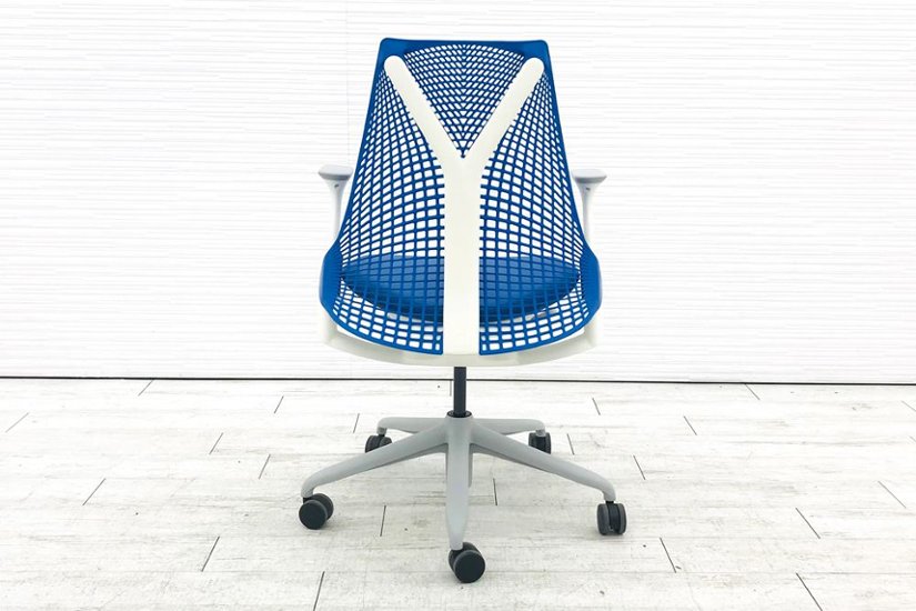 ハーマンミラー セイルチェア 中古 【前傾チルト無】 SAYL Chairs デザインチェア 中古オフィス家具 固定肘 ブルー画像