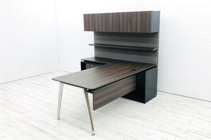 オカムラ プリシード 中古 収納付きエグゼクティブデスク 中古オフィス家具 EXECUTIVE DESK WITH STORAGE画像