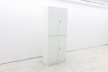 オカムラ レクトライン 中古 両開き書庫 【上下セット】 スチール書庫 スチール 中古オフィス家具 900/400/2150の画像