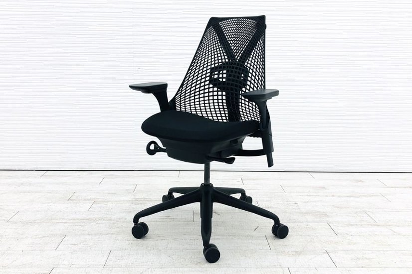 ハーマンミラー セイルチェア 中古  SAYL Chairs フルアジャスタブルアーム 中古オフィス家具 可動肘 ミドルバック ブラック画像