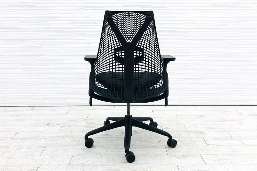 ハーマンミラー セイルチェア 中古  SAYL Chairs フルアジャスタブルアーム 中古オフィス家具 可動肘 ミドルバック ブラック画像