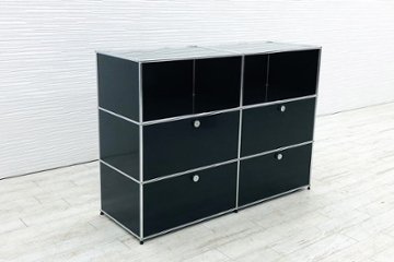 USMハラー 中古 ハラーシステム USM Haller ドロップダウン エクステンション 2連3段 中古オフィス家具 ブラック 1520/520/1100の画像