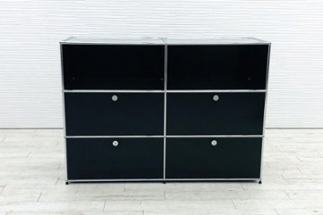 USMハラー 中古 ハラーシステム USM Haller ドロップダウン エクステンション 2連3段 中古オフィス家具 ブラック 1520/520/1100画像