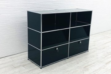 USMハラー 中古 ハラーシステム USM Haller ドロップダウン エクステンション 2連3段 中古オフィス家具 ブラック 1520/520/1100の画像