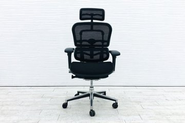 エルゴヒューマン ベーシック 中古 ヘッドレスト付き ergohuman HIGH Type 中古オフィス家具 高機能チェア メッシュ画像