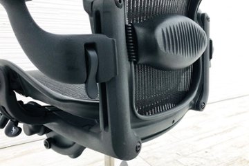 ハーマンミラー アーロンチェア 中古 Bサイズ フル装備 アーロン ランバーサポート Herman Miller 中古オフィス家具 肘レバー画像