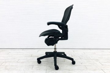 ハーマンミラー アーロンチェア 中古 Bサイズ フル装備 アーロン ランバーサポート Herman Miller 中古オフィス家具 肘レバー画像