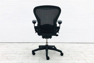 ハーマンミラー アーロンチェア 中古 Bサイズ フル装備 アーロン ランバーサポート Herman Miller 中古オフィス家具 肘レバー画像