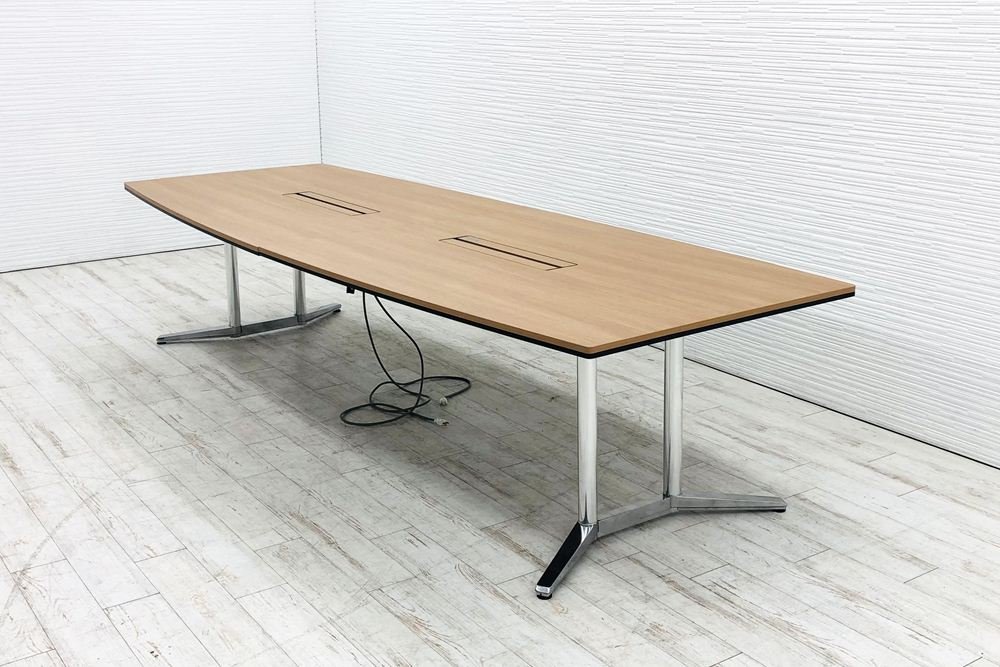 オカムラ ラティオ 幅3200 中古 舟形天板 ミーティングテーブル 大型