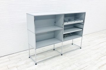 USMハラー 中古 ハラーシステム 2連 USM Haller 中古オフィス家具 ライトグレー 1520/375/1100の画像