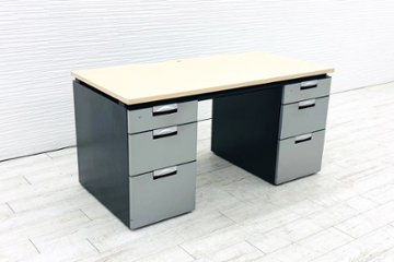 コクヨ デルフィ 中古 両袖デスク 両袖机 役員家具 中古オフィス家具 1400/700/700画像