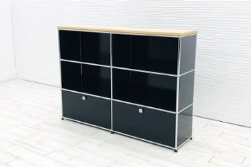 USMハラー 中古 ハラーシステム USM Haller エクステンション 2連3段 中古オフィス家具 ブラック 1520/375/1120画像