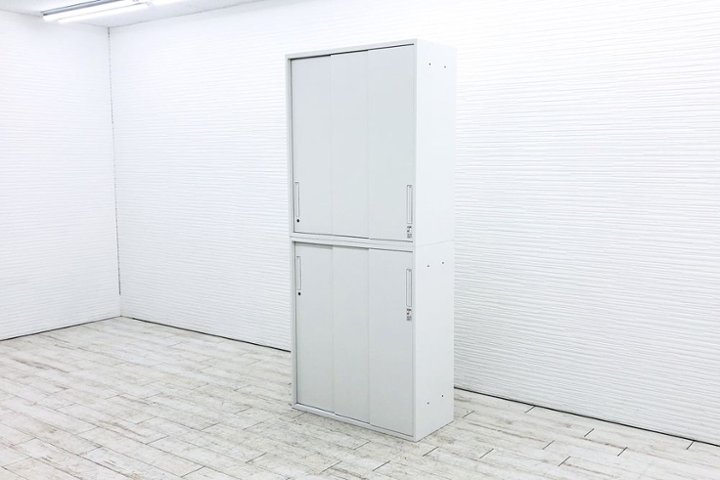 コクヨ エディア スライド書庫 上下セット 中古 スチール書庫 ホワイト 
