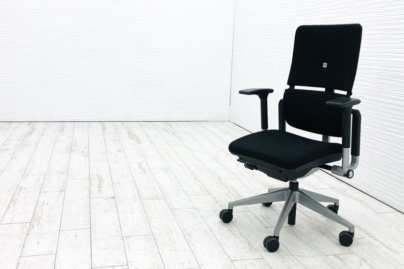 プリーズチェア スチールケース 中古 Steelcase 中古オフィス家具 OAチェア ブラック 468200MP画像