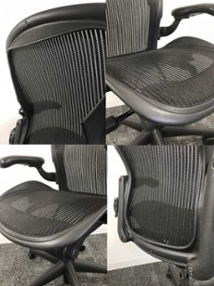 アーロンチェア 中古 ハーマンミラー Bサイズ フル装備 (ランバー無) アーロン Herman Miller オフィスチェア 中古オフィス家具 椅子 肘レバータイプ画像