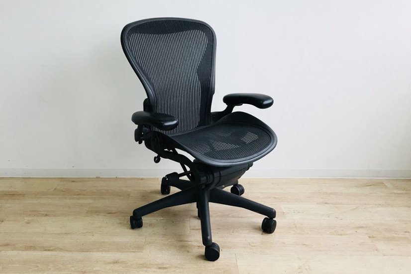 アーロンチェア 中古 ハーマンミラー Bサイズ フル装備 (ランバー無) アーロン Herman Miller オフィスチェア 中古オフィス家具 椅子 肘レバータイプ画像