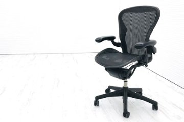 アーロンチェア 中古 ハーマンミラー Bサイズ フル装備 (ランバー無) アーロン Herman Miller オフィスチェア 中古オフィス家具 椅子 肘レバータイプの画像