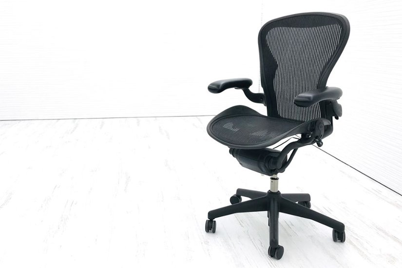 アーロンチェア 中古 ハーマンミラー Bサイズ フル装備 (ランバー無) アーロン Herman Miller オフィスチェア 中古オフィス家具 椅子 肘レバータイプ画像