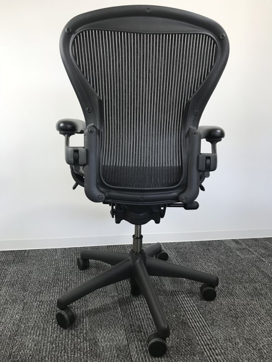 アーロンチェア 中古 ハーマンミラー Bサイズ フル装備 (ランバー無) アーロン Herman Miller オフィスチェア 中古オフィス家具 椅子 肘レバータイプ画像