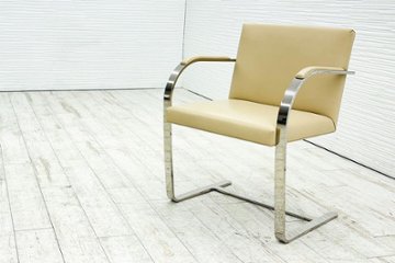 ノール ブルーノチェア フラットバー 中古 Knoll Brno armchair 多目的チェア 中古オフィス家具 皮革 レザー画像