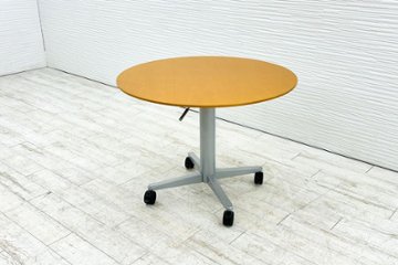 昇降テーブル 丸テーブル 中古 ハイテーブル ハーマンミラー Herman Miller カウンターテーブル 1000/1000/745～1145の画像