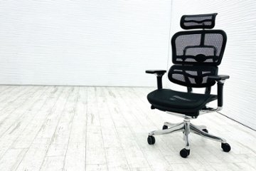 エルゴヒューマン プロ 中古 ヘッドレスト付き ergohuman HIGH Type 中古オフィス家具 高機能チェア ブラック画像