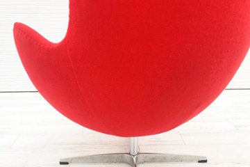 【リプロダクト品】 アルネヤコブセン エッグチェア Egg chair Arne Jacobsen デザインチェア 中古オフィス家具 レッド画像