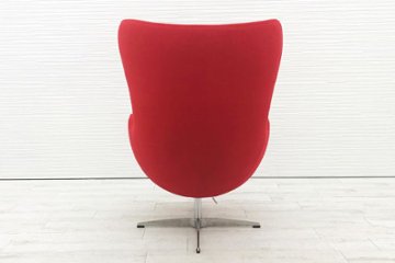 【リプロダクト品】 アルネヤコブセン エッグチェア Egg chair Arne Jacobsen デザインチェア 中古オフィス家具 レッド画像