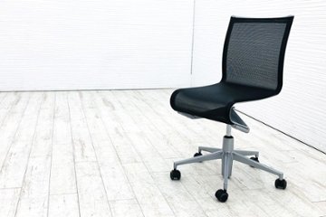 カッシーナ アリアス ローリングフレーム 中古 メッシュ 肘無 Cassina Alias ROLLINGFRAME ミーティングチェア 中古オフィス家具 ブラック画像