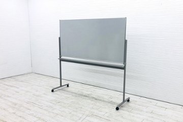 オカムラ ホワイトボード 中古 自立式ホワイトボード キャスター付 両面タイプ 中古オフィス家具 1900/600/1800画像