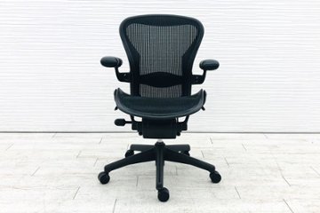 Aeron Chairs アーロンチェア 中古 Bサイズ フル装備 ハーマンミラー ランバーサポート Herman Miller 中古オフィス家具 肘ダイヤル画像