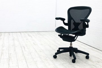 アーロンチェア 中古 Bサイズ ライト ハーマンミラー ポスチャーフィット Aeron Chairs Herman Miller 中古オフィス家具 肘ダイヤル画像