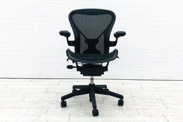 アーロンチェア 中古 Bサイズ ライト ハーマンミラー ポスチャーフィット Aeron Chairs Herman Miller 中古オフィス家具 肘ダイヤル画像