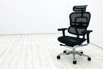 【未使用品】 自社保証有 エルゴヒューマンプロ2 中古 ヘッドレスト付き ergohuman PRO2 HIGH Type 中古オフィス家具 BKフレーム ブラックの画像