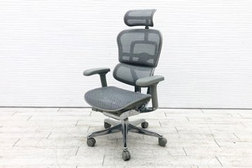 【未使用品】 自社保証有 エルゴヒューマンプロ2 中古 ヘッドレスト付き ergohuman PRO2 HIGH Type 中古オフィス家具 GYフレーム ホワイトメッシュ画像