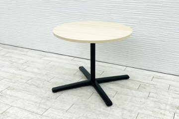 オカムラ ライブス 中古 OKAMURA Lives 丸テーブル ミーティングテーブル 会議机 カフェテーブル 中古オフィス家具 900/900/720の画像