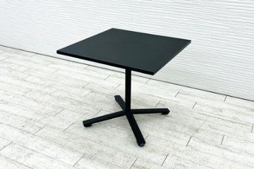 コクヨ デイズオフィス 中古 休憩室用テーブル ミーティングテーブル 中古オフィス家具 800/800/720 ブラックの画像