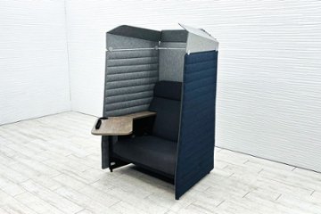 インテントフォーカスシート 中古 イトーキ ワークブース パーテーション ワーキングソファ ソファー 1人用ソファ 中古オフィス家具 電源コード付き 1000/820/1600の画像