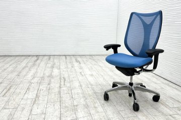 オカムラ サブリナチェア スマートオペレーション 中古 サブリナSO 可動肘 中古オフィス家具 Sabrina Smart Operation アクアブルーの画像
