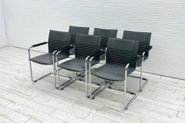 【6脚セット】 オカムラ ドライプンクト ダイアログシリーズ 中古 ミーティングチェア 多目的チェア 8391RD-PB24の画像