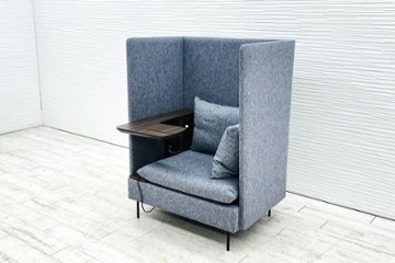 オリバー ブースソファ ワークブース 中古 パーテーション ラウンジソファ 1人用ソファ 中古オフィス家具 920/820/1270の画像