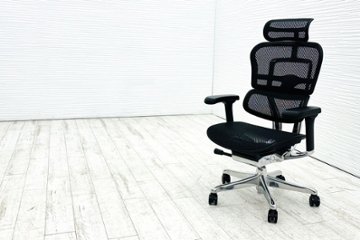【未使用品】 自社保証有 エルゴヒューマンプロ2 中古 ergohuman PRO2 中古オフィス家具 BKフレーム ブラック メモリーロッキング付の画像