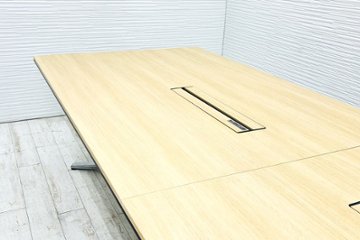 オカムラ ラティオ 中古 幅3600 大型会議テーブル ミーティングテーブル 会議机 四角天板 中古オフィス家具 3600/1200/720画像