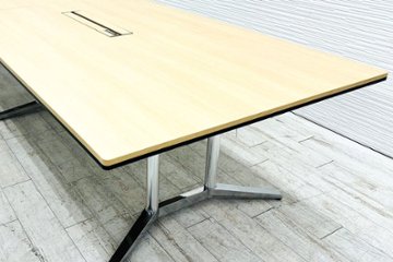 オカムラ ラティオ 中古 幅3600 大型会議テーブル ミーティングテーブル 会議机 四角天板 中古オフィス家具 3600/1200/720画像