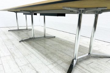 オカムラ ラティオ 中古 幅3600 大型会議テーブル ミーティングテーブル 会議机 四角天板 中古オフィス家具 3600/1200/720画像