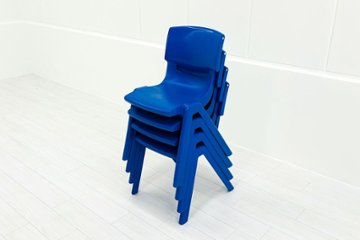 【4脚セット】 sebel Postura Postura+ ミーティングチェア スタッキングチェア 中古 会議椅子 ガーデンチェア 中古オフィス家具 ブルー画像