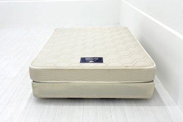 【土浦市倉庫引き取り限定】 セミダブル シモンズ ベッド 中古 展示品 幅1400mm SIMMONS ビューティーレスト 中古オフィス家具 1400/1950/460画像