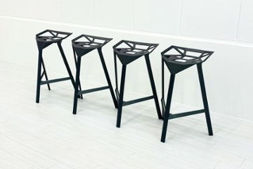【4脚セット】MAGIS Stool_One Konstantin Grcic 中古 マジス スツールワン コンスタンチン・グルチッチ ミーティングチェア 中古オフィス家具 ダークグレー系色の画像
