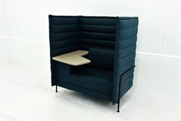 ヴィトラ アルコーヴソファ 中古 Vitra Alcove sofa ハイバックソファ ワークブース 中古オフィス家具 1240/960/1370 ブルー系色の画像